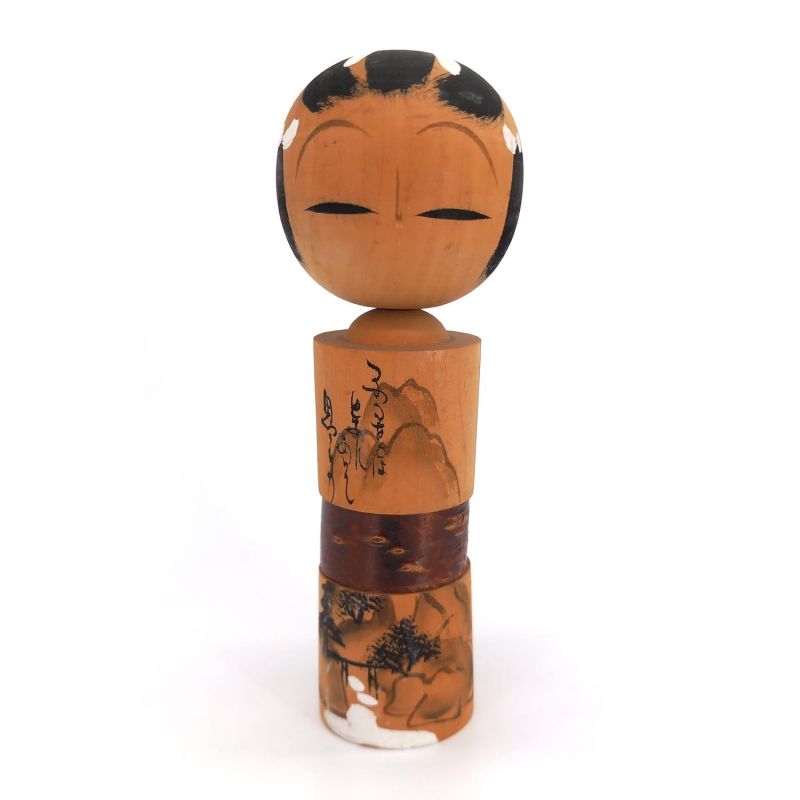 Muñeca japonesa de madera, KOKESHI VINTAGE, 18 cm