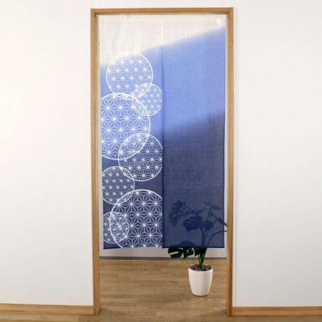 rideau noren japonais bleu, polyester, 85 x 150 cm, SASHIKO ASANOHA