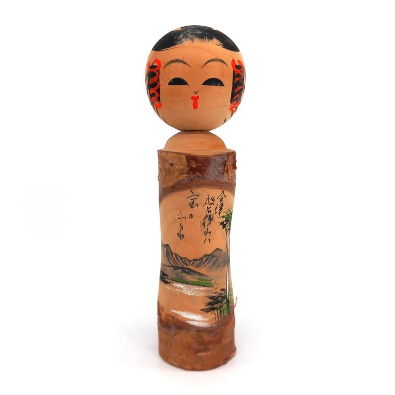 Japanese wooden doll, KOKESHI VINTAGE, 18.5 cm