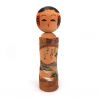 Bambola giapponese in legno, KOKESHI VINTAGE, 18.5 cm