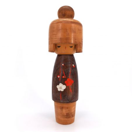 Bambola giapponese in legno, KOKESHI VINTAGE, 23cm