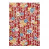 Japanese notebook with peony pattern on vertical stripes - BOTAN