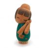 Bambola giapponese in legno, KOKESHI VINTAGE, Ragazza addormentata 12 cm