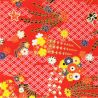 grande feuille papier japonais, YUZEN WASHI, rouge, motif Maiko décoration