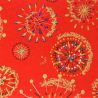 large sheet of Japanese paper, YUZEN WASHI, red, fireworks pattern - HANABI