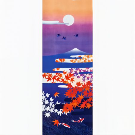 Cotton towel, TENUGUI, Moon at dusk