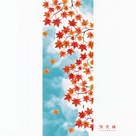 Cotton towel, TENUGUI, Maple in autumn