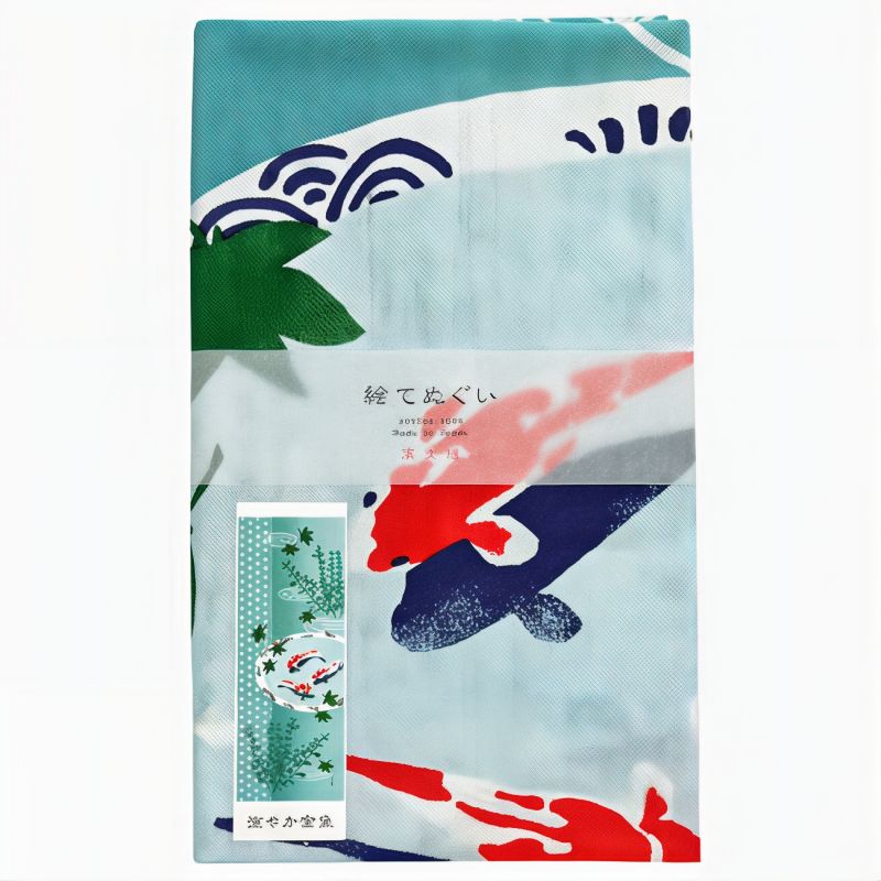 Cotton towel, TENUGUI, Carp Koi in the pond