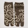 Japanese Tabi Socks, Karakusa, Khaki, Arabesque, 25-28cm