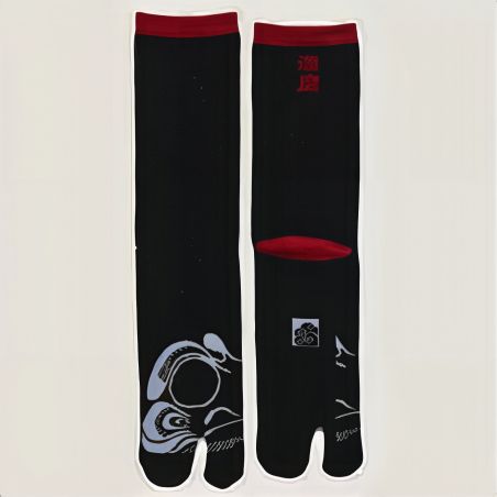 Chaussettes japonaises tabi, DARUMA, noir, 25-28cm