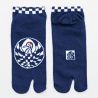 Japanische Tabi-Socken, Japanischer Kranich, Tsuru, blau, 23-25 ​​​​cm