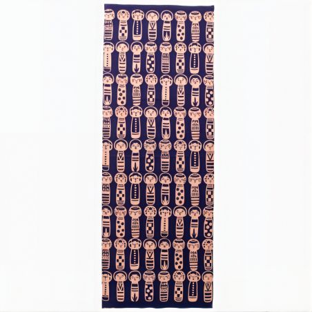 Kokeshi cotton hand towel, blue