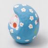 Muñeca japonesa, DARUMA, azul, tulipán “compasión”, Gracias