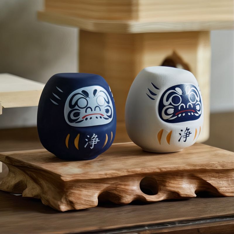 Japanische Puppe, DARUMA, dunkelblau, Iwaza