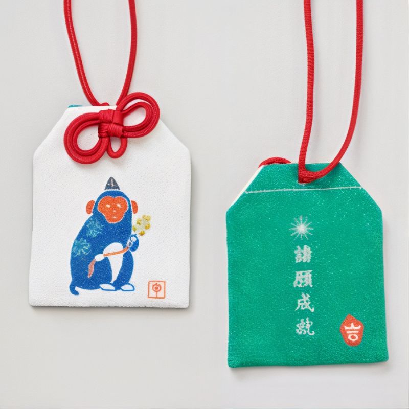 Japanisches Omamori-Amulett - Chinesisches Sternzeichen des Affen