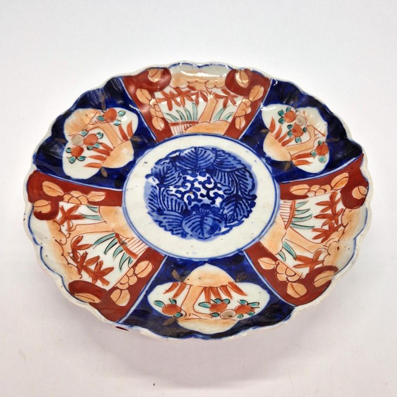 piatto rotondo vintage giapponese, imari del XIX secolo