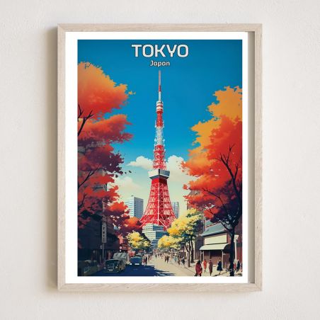 Japanese poster / illustration "TOKYO" Tokyo Tower, by ダヴィッド