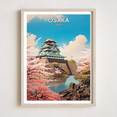 Poster / illustrazione “OSAKA” Castello di Osaka, by ダヴィッド