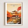 Japanese poster / illustration “Kinkakuji” the golden pavilion of Kyoto, by ダヴィッド