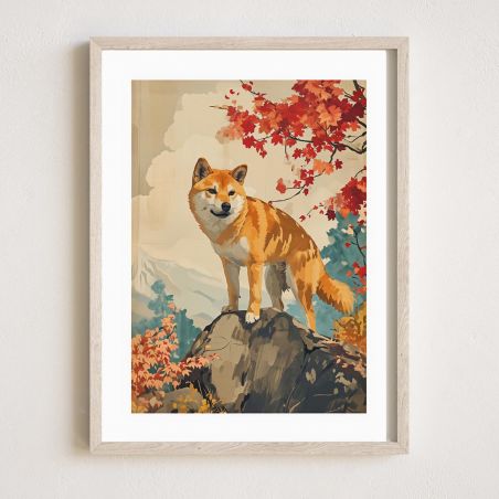 Japanische Illustration „SHIBA 2“, japanisches Shiba Inu, von ダヴィッド