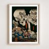 Tryptique d'estampes japonaises, Utagawa Kuniyoshi,Soma no furudairi ni Masakado himegimi Takiyasha yojutsu o motte mikata