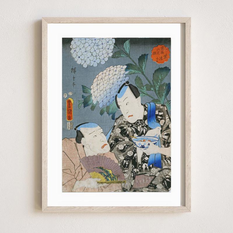 Estampado japonés, Hortensia, KUNISADA