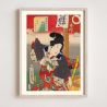 Reproduction d'estampe japonaise, Récits légendaires de chevaliers, Bando Mitsugoro, rouge, KUNISADA