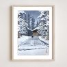 Riproduzione di stampe Kawase Hasui, Konjikido nella neve, Hiraizumi, Hiraizumi Konjikido Konjiki