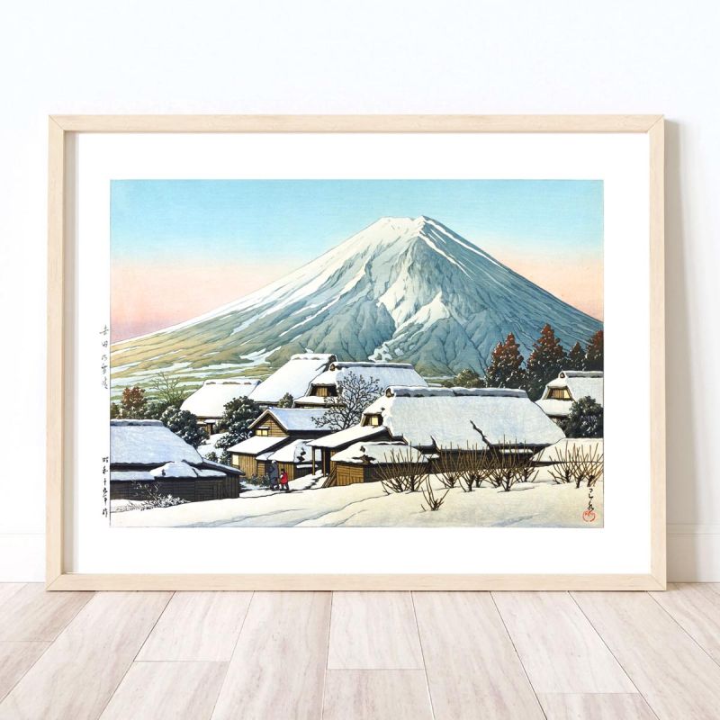 Druck Reproduktion von Kawase Hasui, Lichtung nach einem Schneefall, Yoshida, Yoshida no yukibare