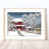 reproduccion impresa de Kawase Hasui, Templo Zojoji en la nieve, Yuki no Zojoji