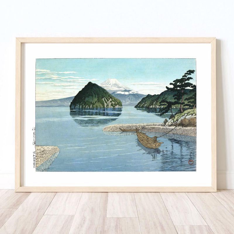 reproduccion impresa de Kawase Hasui, Monte Fuji desde Mito, provincia de Izu