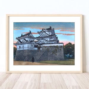 Kawase Hasui Print Reproduction, Hakuo Castle in Ueno of Iga, Iga Ueno Hakuo jo