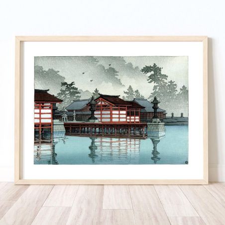 Kawase Hasui Print Reproduction, Miyajima in the Fog, Kirino Miyajima