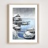 Reproducción impresa de Kawase Hasui, Snow at Mukojima, Yuki no mokojima