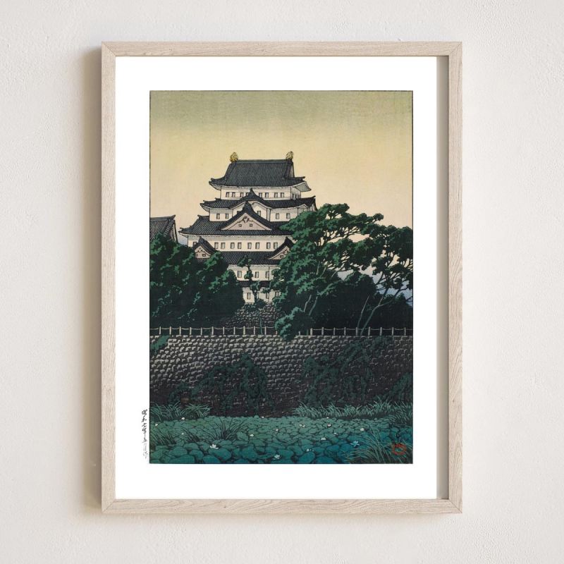 Riproduzione di stampe Kawase Hasui, Castello di Nagoya, Nagoya-jo