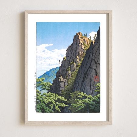 Kawase Hasui Druckreproduktion, Samburam Rock, Kumgang Mountain, Kongosan Sansengan