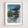 Reproduction d'estampe de Kawase Hasui, Matinée pluvieuse à Asakusa, Asakusa no asa no ame