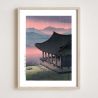 Reproduction d'estampe de Kawase Hasui, Pavillon Imhae, Kyongju, Corée, Zoku Chosen fukei, Chosen Keishu Rinkaitei