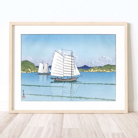 print reproduction of Kawase Hasui, Inland Sea, Utsumi