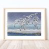 print reproduction of Kawase Hasui, Snow at Hinuma Swamp in Mito, Mito Hinuma no yuki