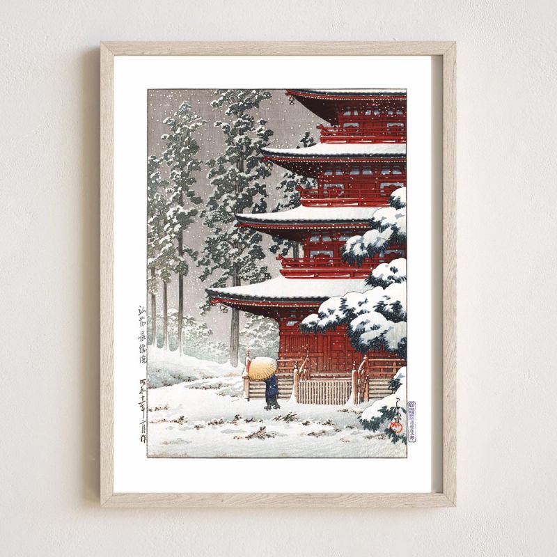 riproduzione a stampa di Kawase Hasui, Tempio Saishoin, Hirosaki, Hirosaki Saishoin