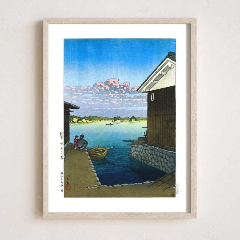 print reproduction of Kawase Hasui, Morning in Hizen Yobuko, Hizen Yobuko no asa