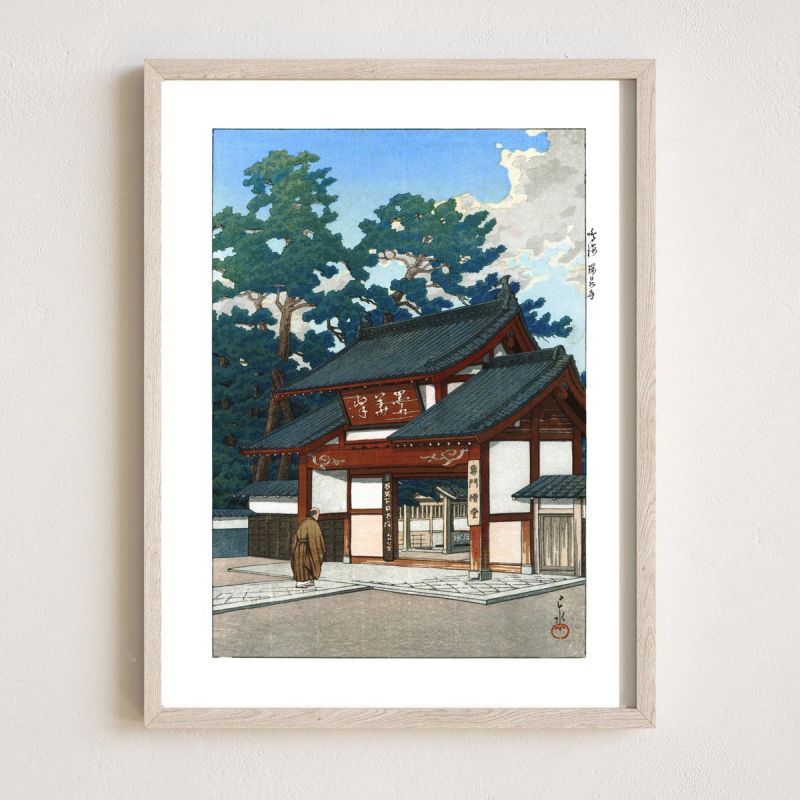 reproduction d'estampe de Kawase Hasui, Temple Zuisenji à Narumi, Narumi Zuisenji