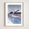 print reproduction of Kawase Hasui, Snow in Kiba, Kiba no yuki