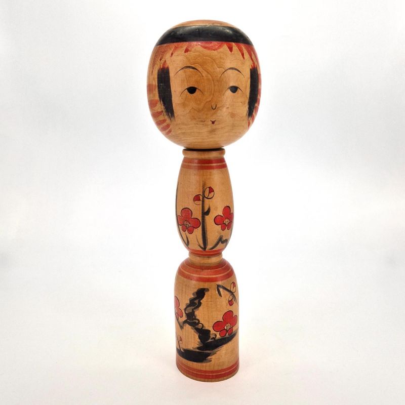 Bambola giapponese in legno, KOKESHI VINTAGE, 31 cm