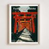 Illustrazione giapponese del santuario Fushimi Inari Taisha a Kyoto, di ダヴィッド