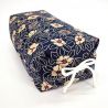 Coussin Makura déhoussable noir motif camélia Tsubaki - 32cm