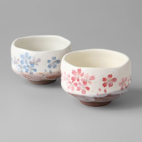 Set of two ceramic bowls for tea ceremony - HEIAN SAKURA