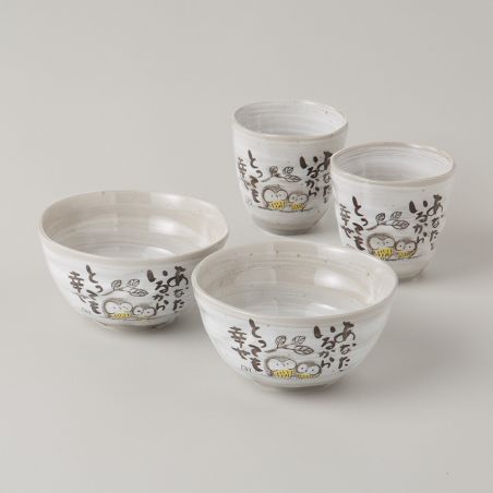 Set duo di tazze e ciotole in ceramica giapponese - FUKUKURO