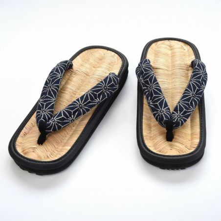 Paar japanische Zori-Sandalen, ZORI BK, schwarz